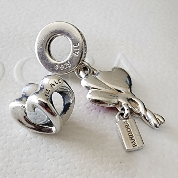 Happy Bday Balloon Dangle Charm and PANDORA Radiant Open Heart Charm bundle - Picture 5 of 7
